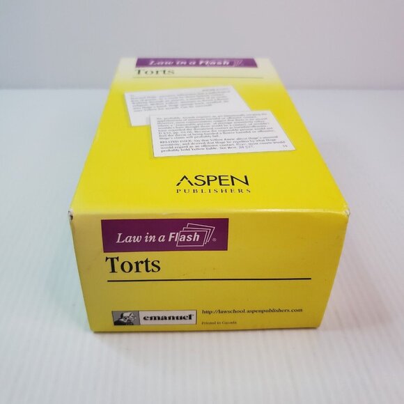 Law in a Flash: Torts 2006 Steven Emanuel Aspen Flash Cards (623 Review Cards) - Picture 4 of 8